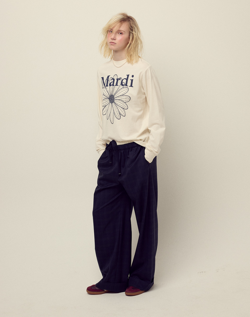 T-shirt Long Sleeve Flowermardi Cream Navy