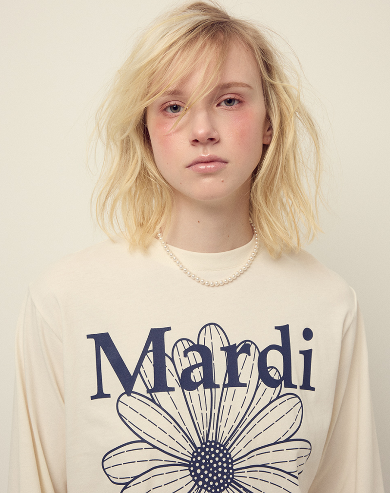 T-shirt Long Sleeve Flowermardi Cream Navy