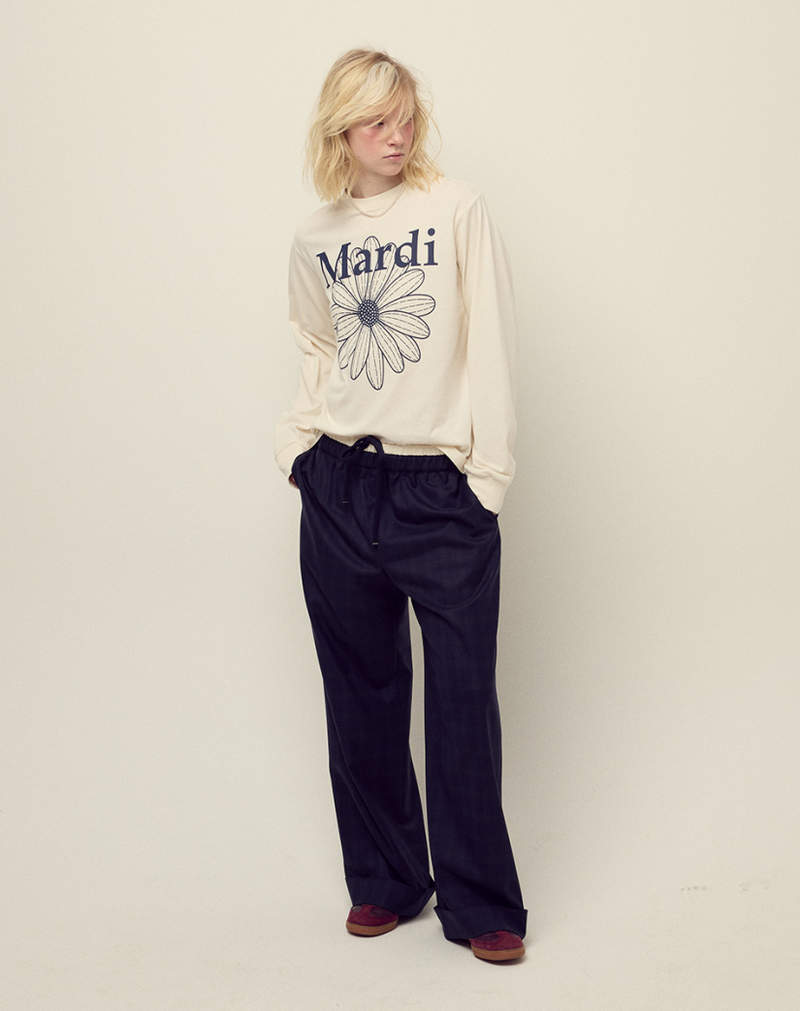 T-shirt Long Sleeve Flowermardi Cream Navy