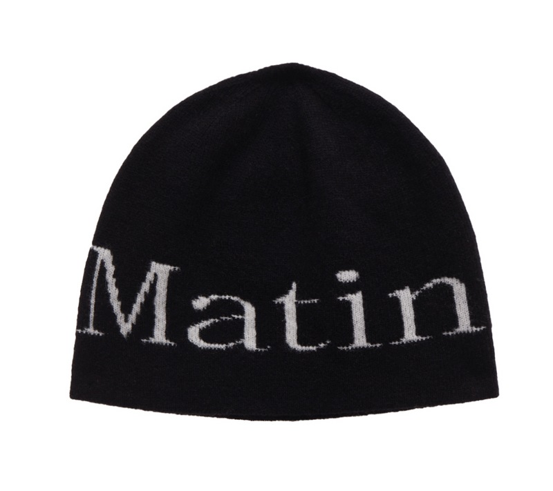 Logo Jacquard Short Beanie in Black