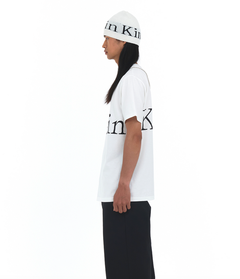 Logo Jacquard Short Beanie in White