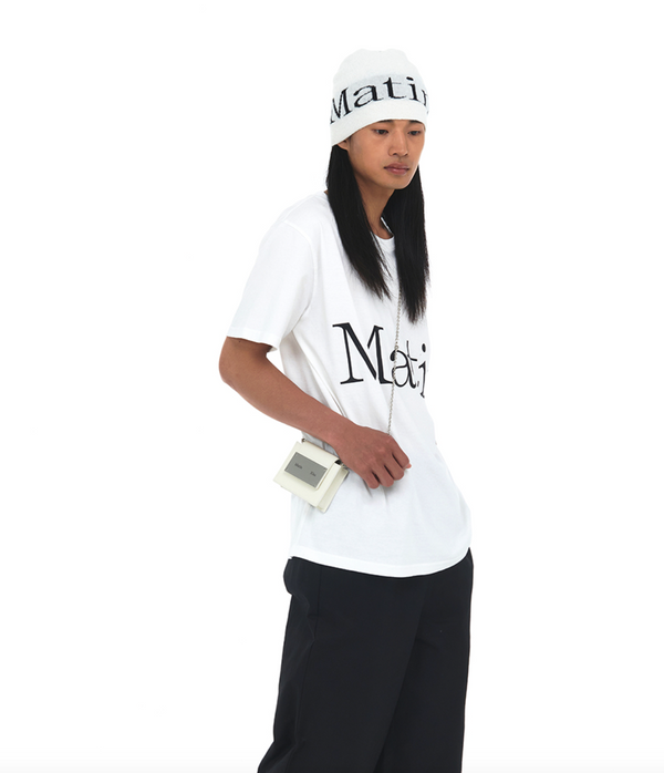 Logo Jacquard Short Beanie in White