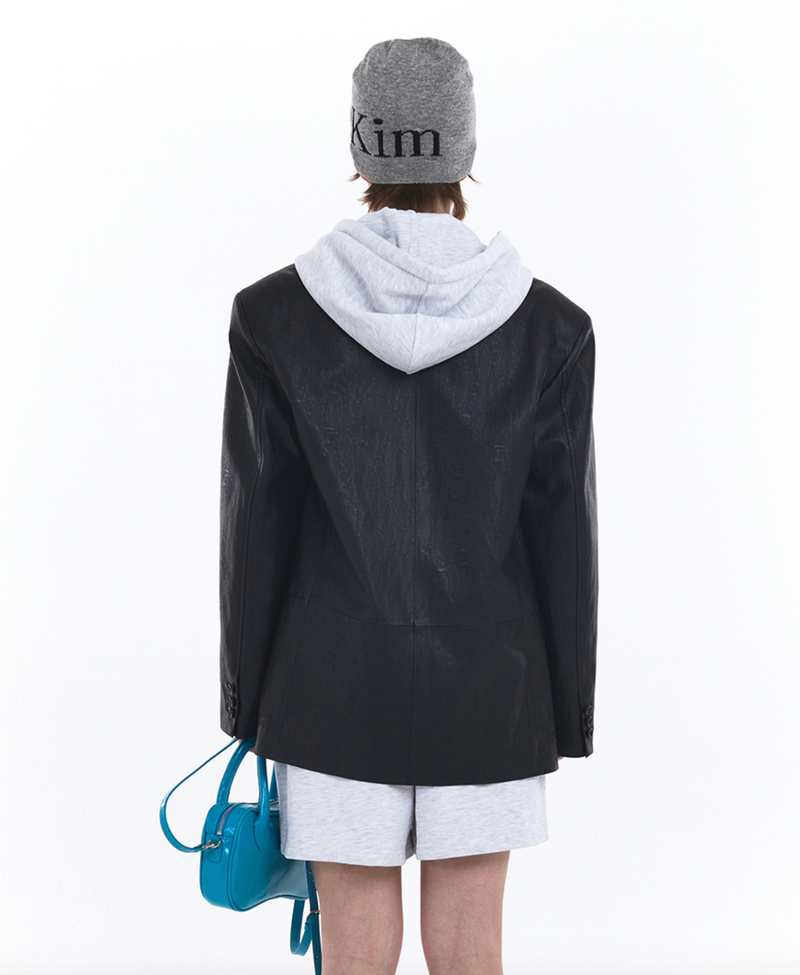 Logo Jacquard Short Beanie in Grey