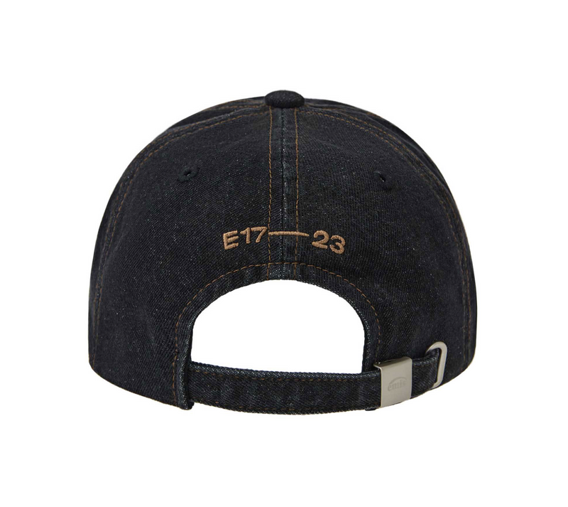 Washed Denim Ball Cap Grey Black