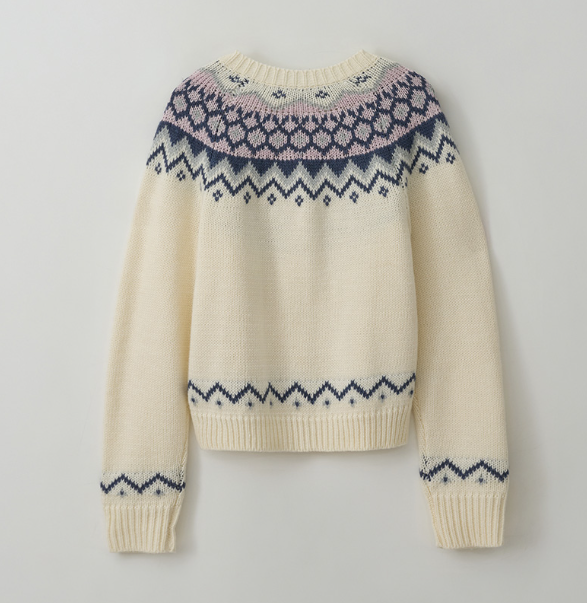 Cowichan Jacquard Knit Cardigan Ivory