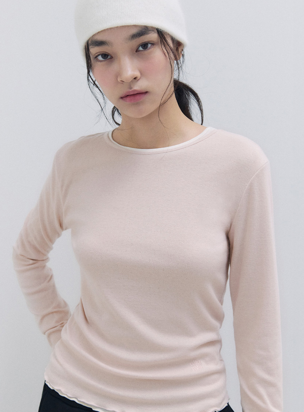 Nubasic Punching T-shirt Pink Beige