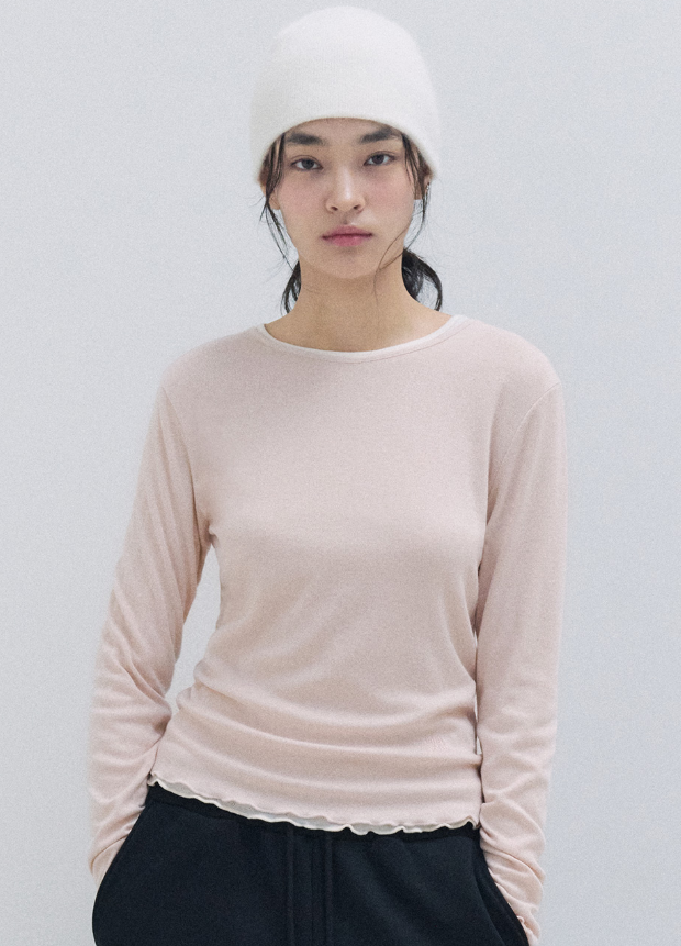 Nubasic Punching T-shirt Pink Beige
