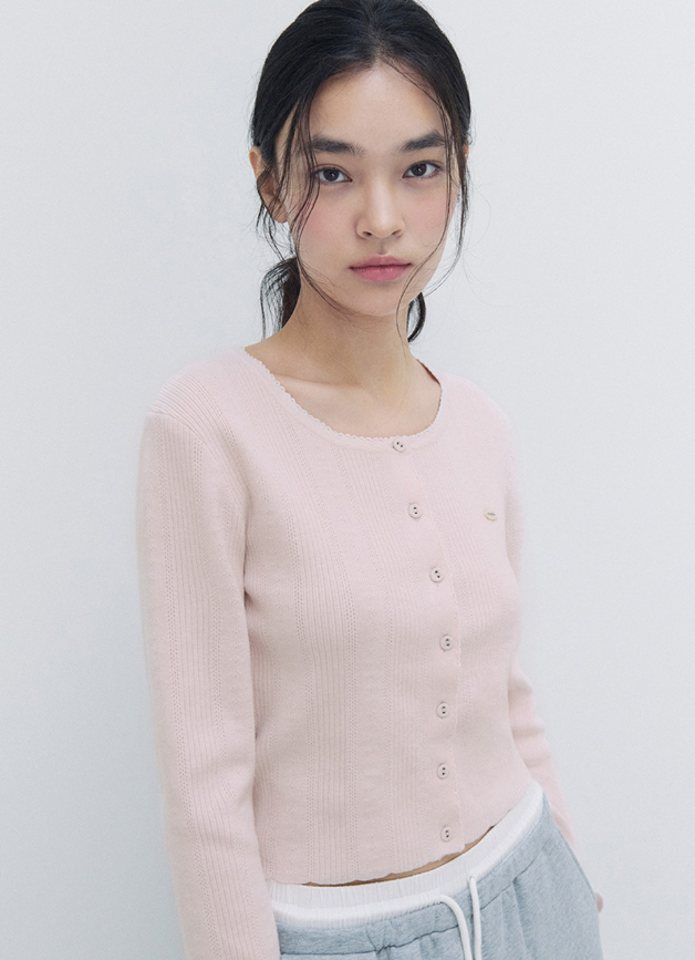 Nubasic Skashi Knit Cardigan Baby Pink