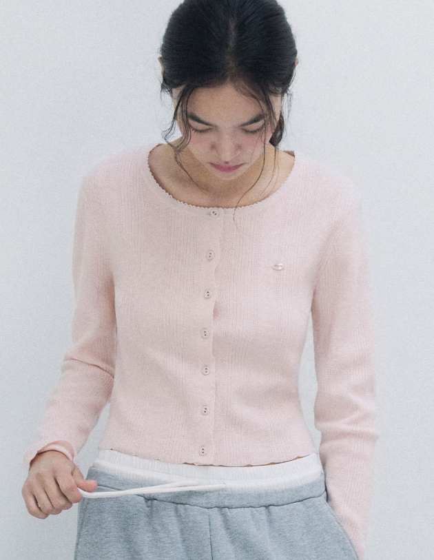Nubasic Skashi Knit Cardigan Baby Pink