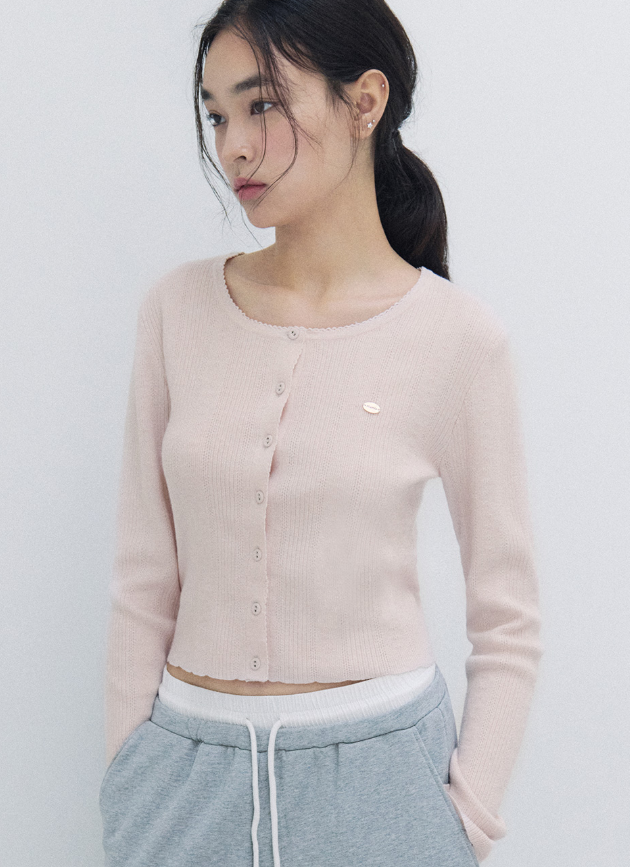 Nubasic Skashi Knit Cardigan Baby Pink