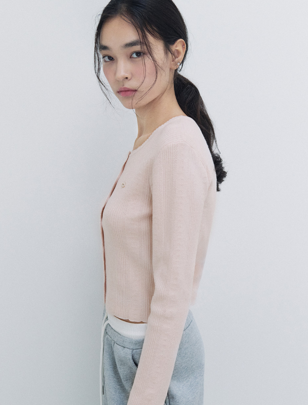 Nubasic Skashi Knit Cardigan Baby Pink