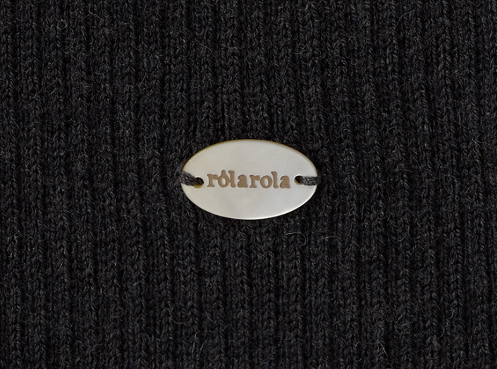 Wool Blended Cut Out Button Knit Charcoal