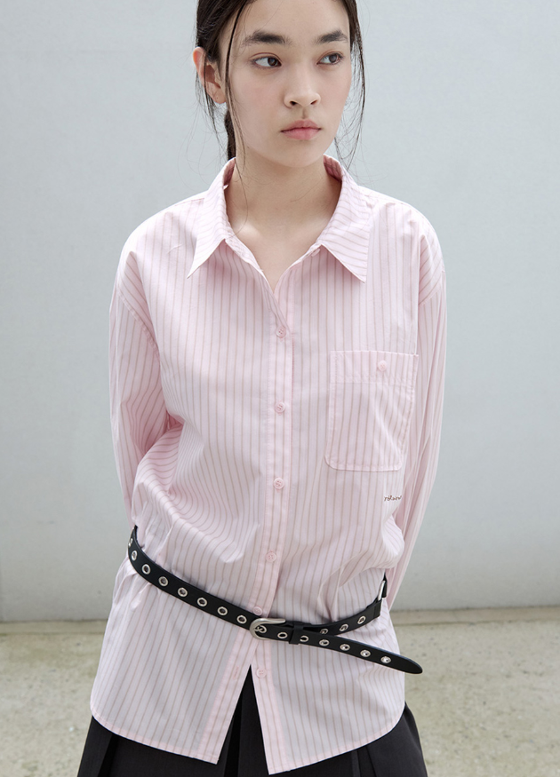 Oversize Stripe Shirt Pink