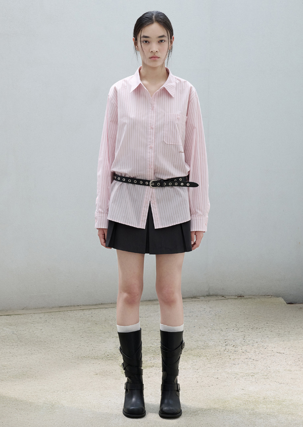 Oversize Stripe Shirt Pink
