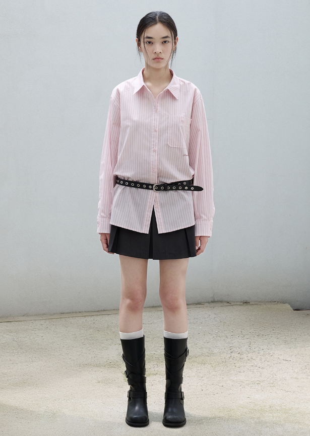 Oversize Stripe Shirt Pink