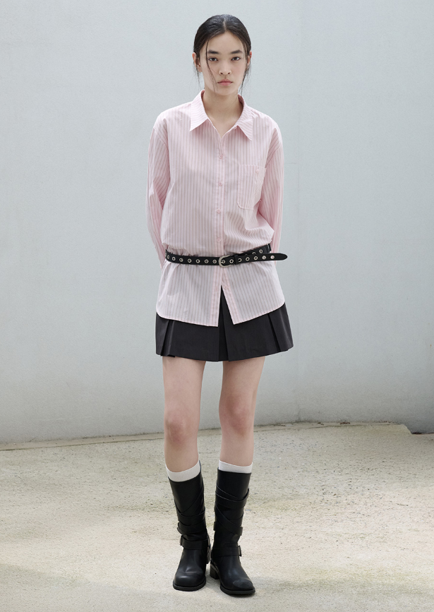 Oversize Stripe Shirt Pink