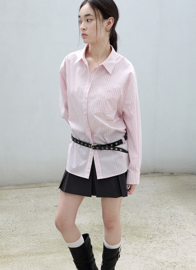 Oversize Stripe Shirt Pink