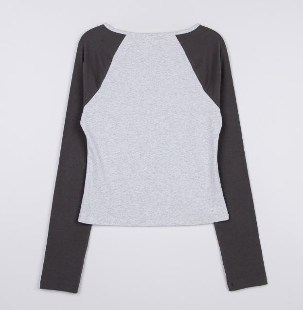 Vintage Logo Raglan T-shirt Melange White Charcoal