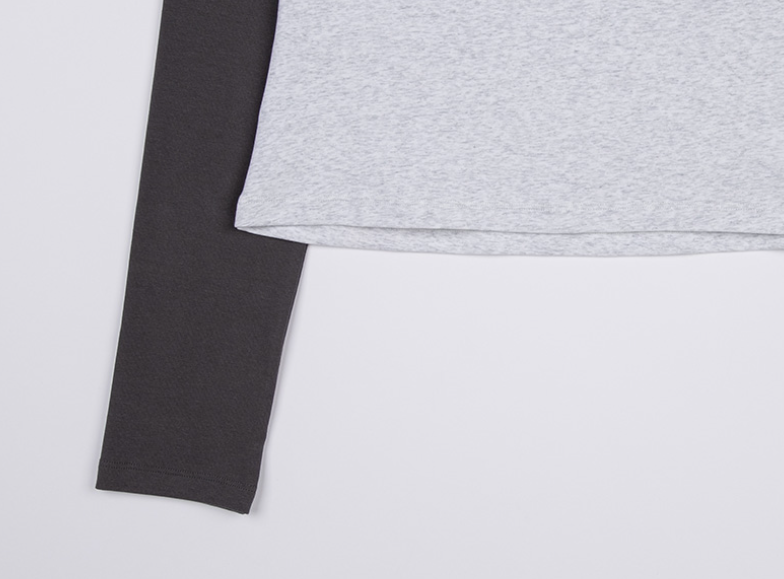 Vintage Logo Raglan T-shirt Melange White Charcoal