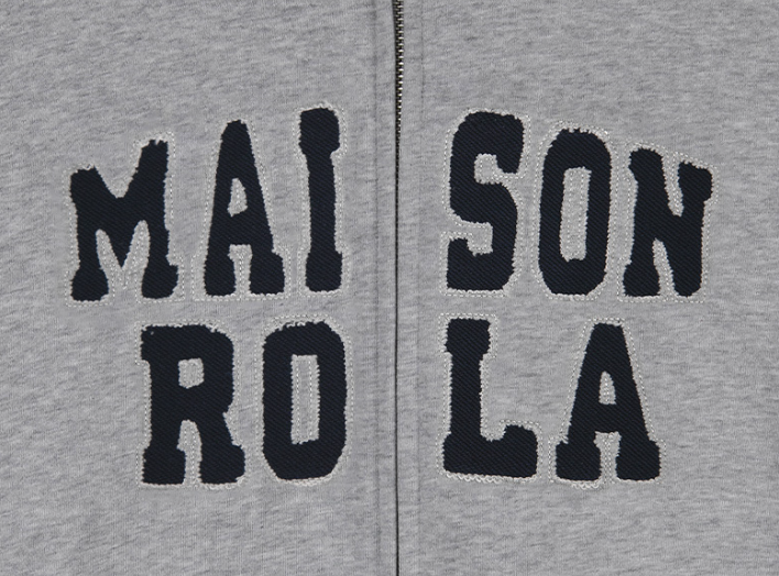 Maison De Rola Embroidery Hood Zip Up Grey