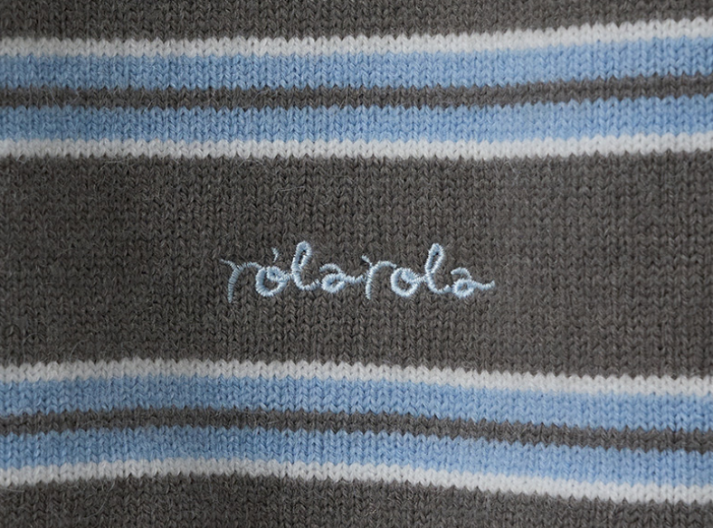 One Off Shoulder Stripe Cardigan Grey