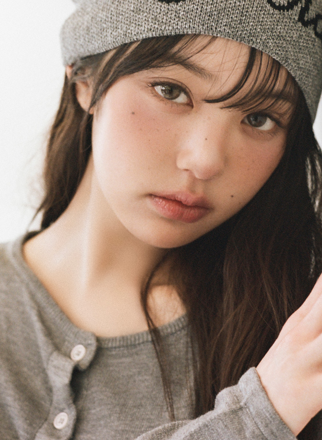 Shirring Button Unbalance Cardigan Grey