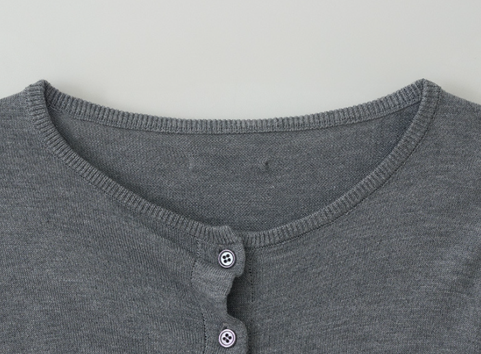 Shirring Button Unbalance Cardigan Grey