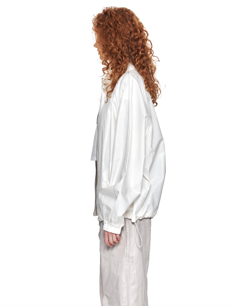 Matin Kim Logo Coating Jumper in Ivory | Matin Kim | Couturist