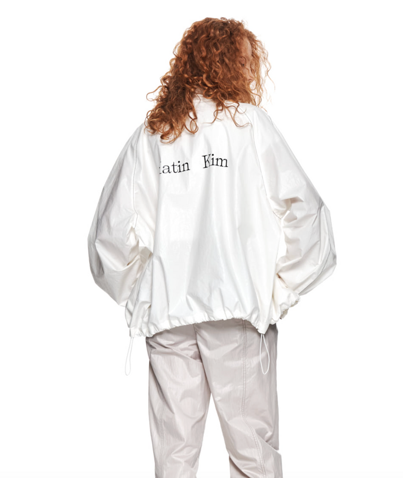 Matin Kim マーティンキム Logo Coating Jumper Matin Kim Logo Coating Jumper in Ivory | Matin Kim | Couturist