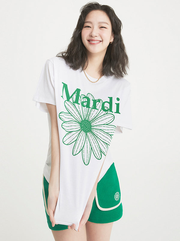 Tshirt Flowermardi White Green