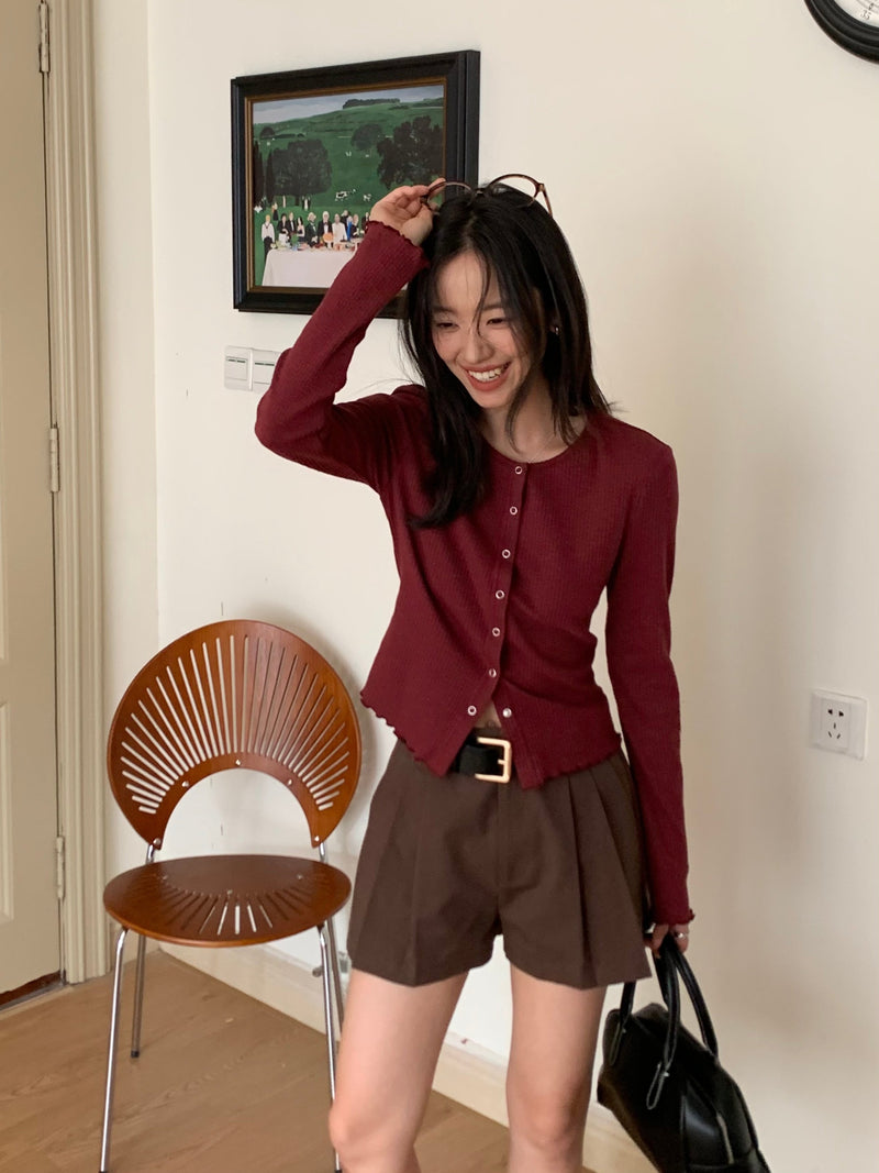 High-waisted Front Pleated Shorts with Belt