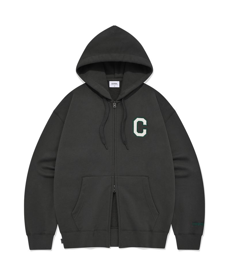 C Logo Hoodie Zipup Charcoal