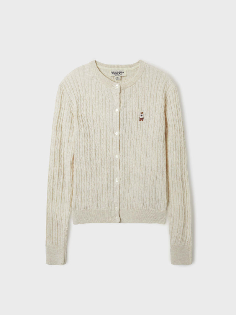 Steve High Gauge Wool Cable Cardigan