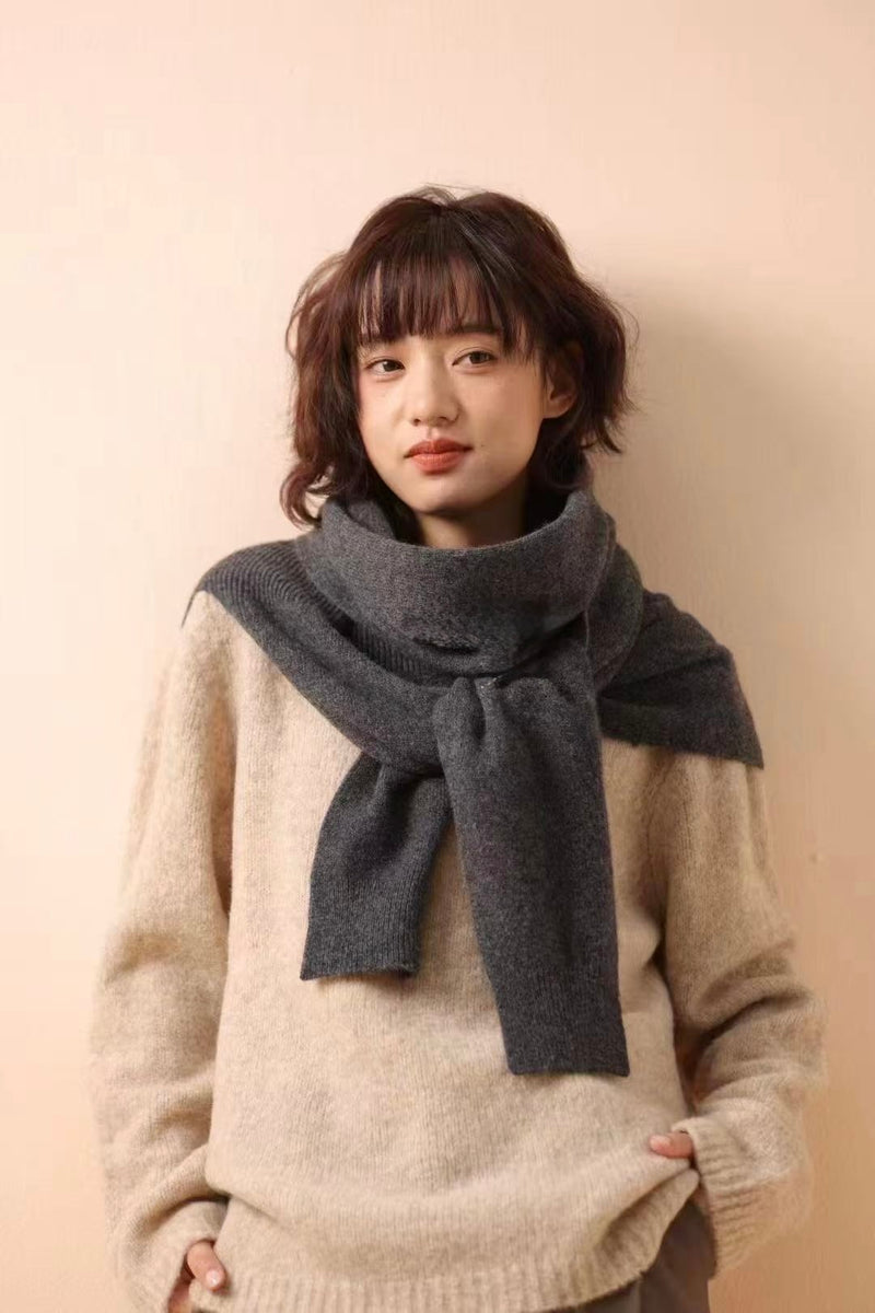 Asymmetrical Knit Shawl with Sleeves