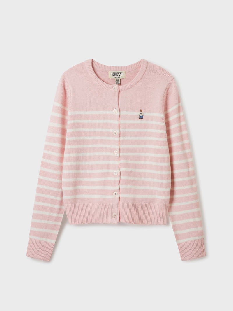 Steve R-neck Cardigan Pink