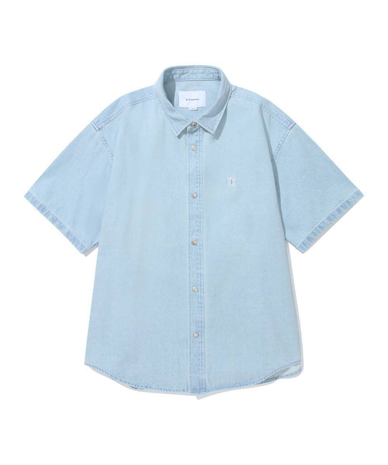 C Logo Denim Half Shirt