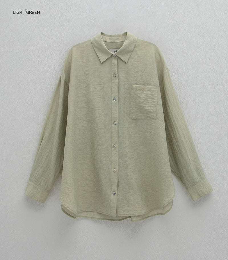 Essential Linen Loose Fit Shirt Light Green