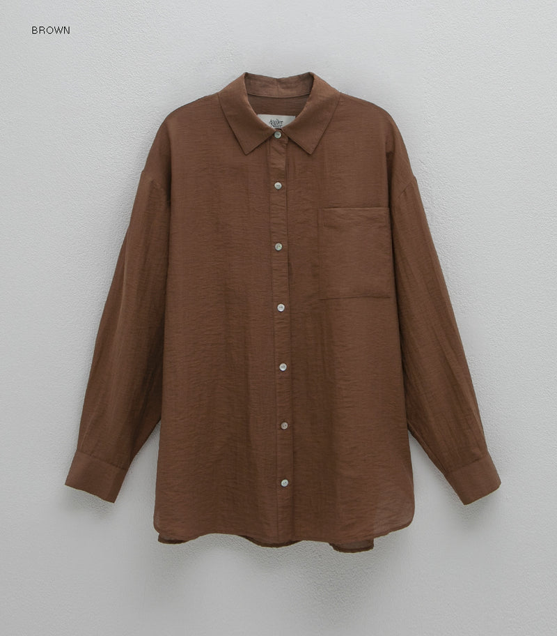 Essential Linen Loose Fit Shirt Brown
