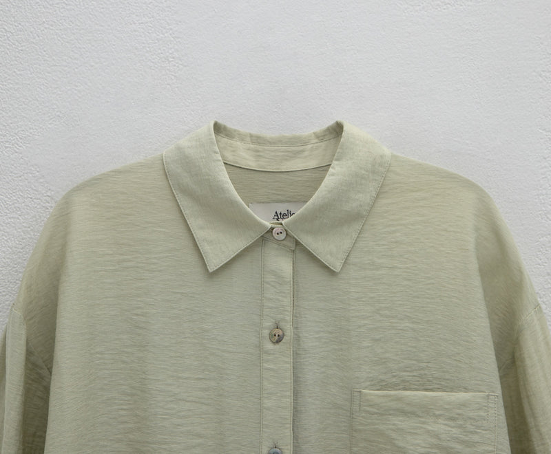 Essential Linen Loose Fit Shirt Light Green
