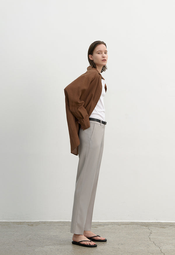 Essential Linen Loose Fit Shirt Brown