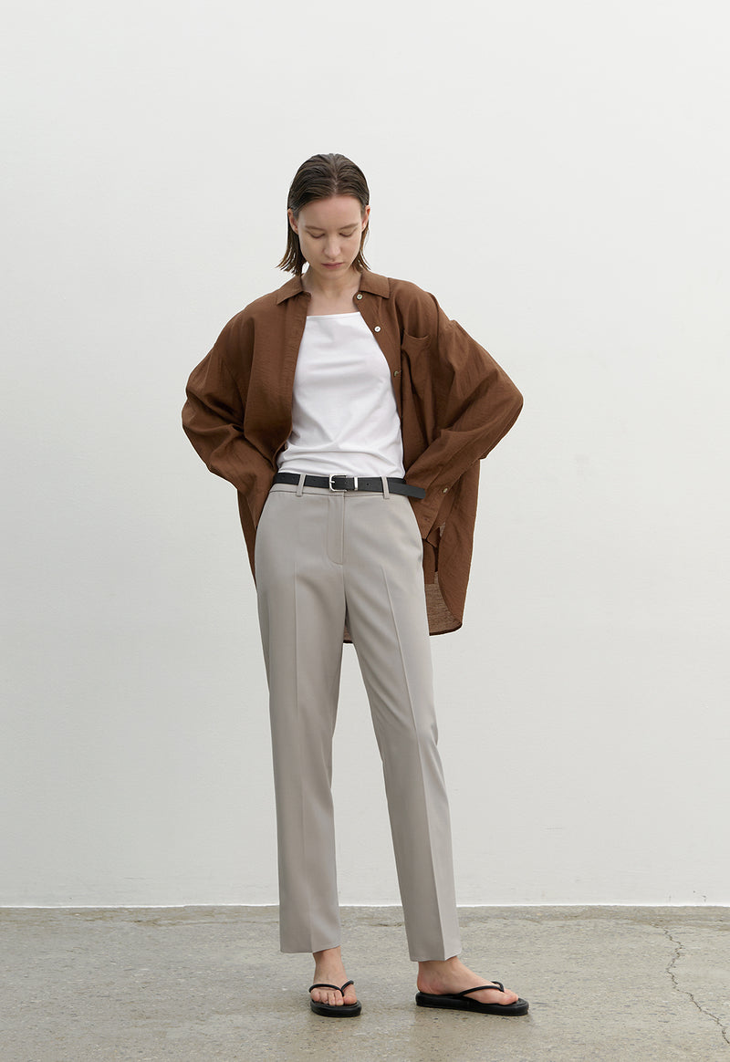 Essential Linen Loose Fit Shirt Brown
