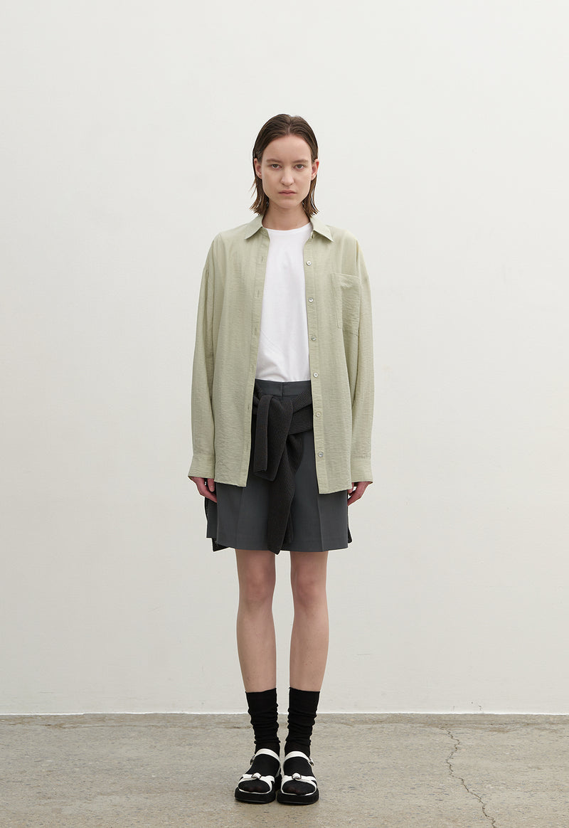 Essential Linen Loose Fit Shirt Light Green