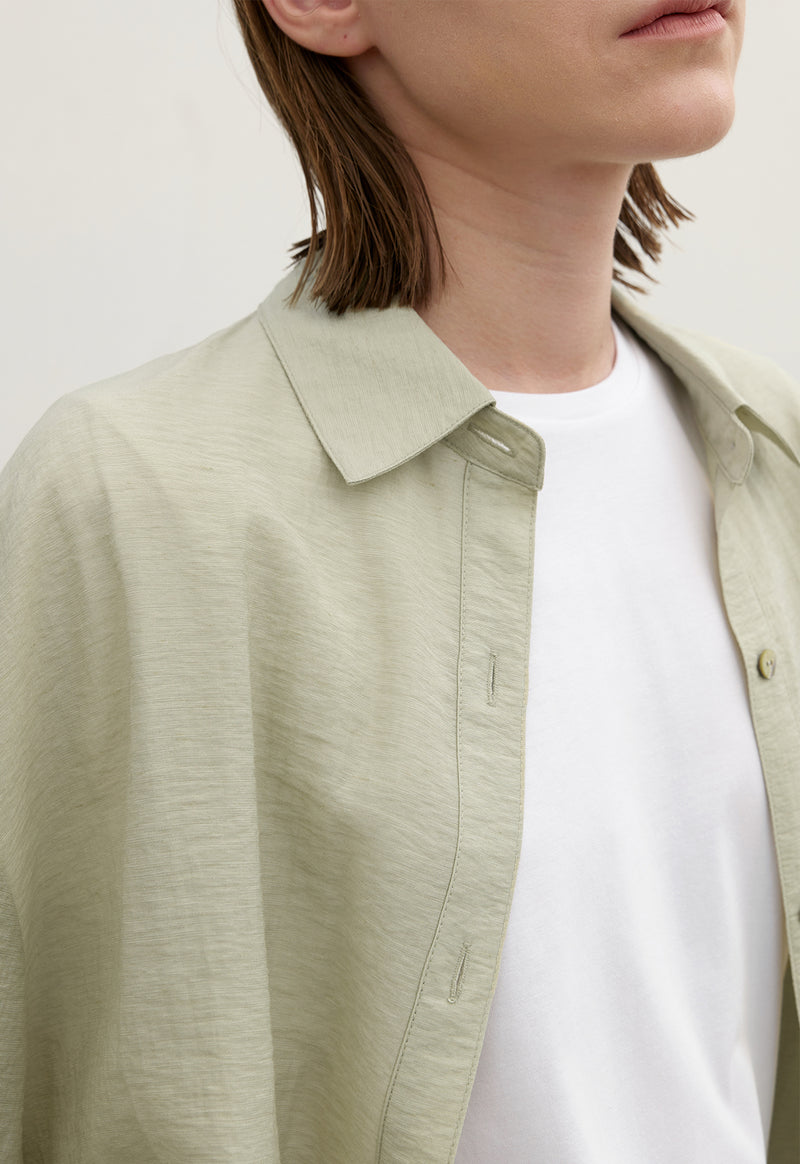 Essential Linen Loose Fit Shirt Light Green