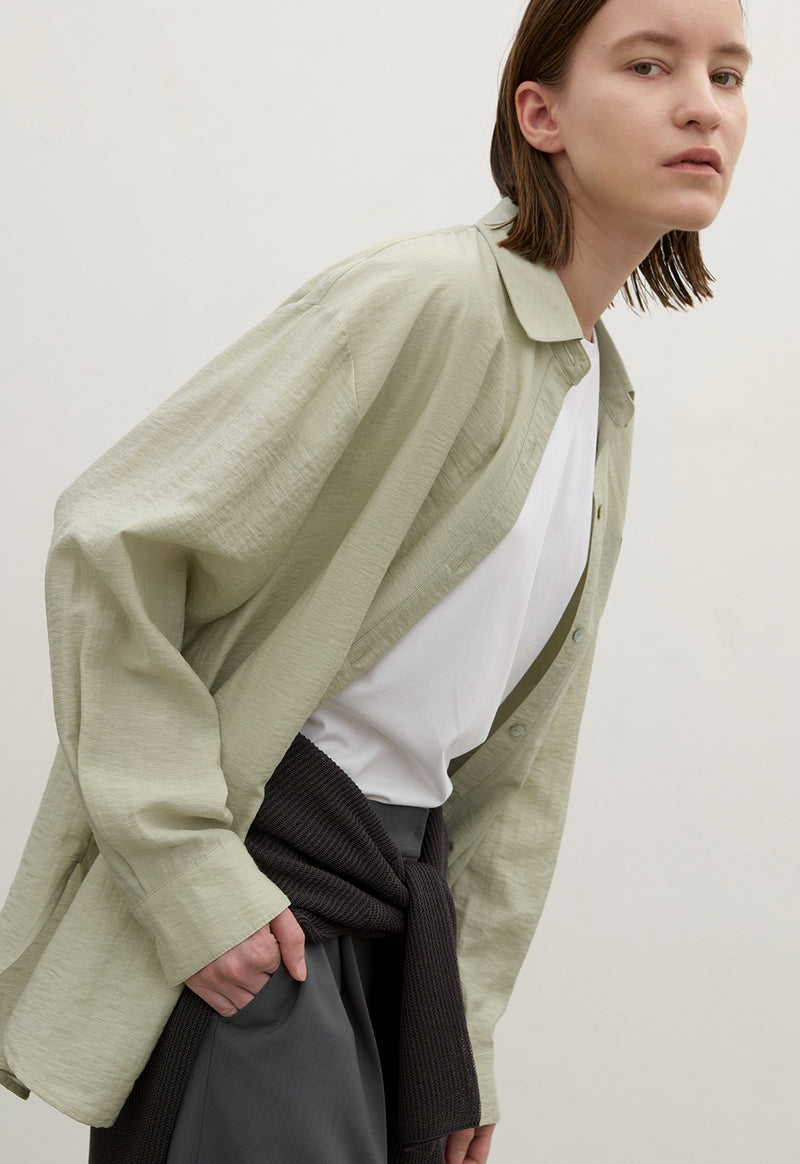 Essential Linen Loose Fit Shirt Light Green