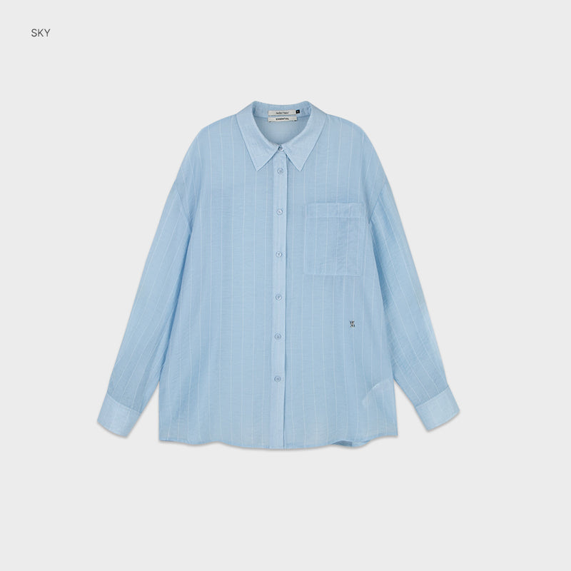Essential Stripe Loose Fit Shirt Blue