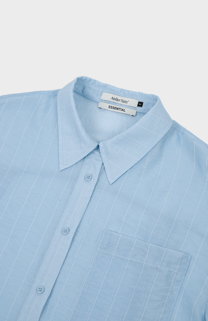 Essential Stripe Loose Fit Shirt Blue