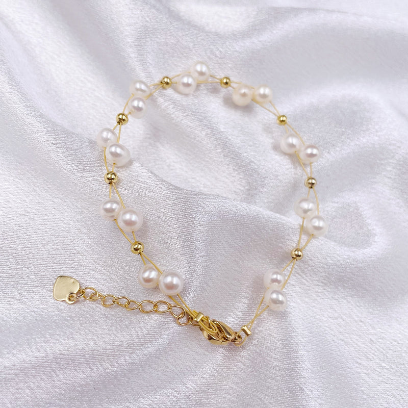 Twisted Two-layered Pearl Bracelet