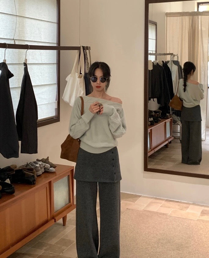 Cable Knit Boat Neck Sweater