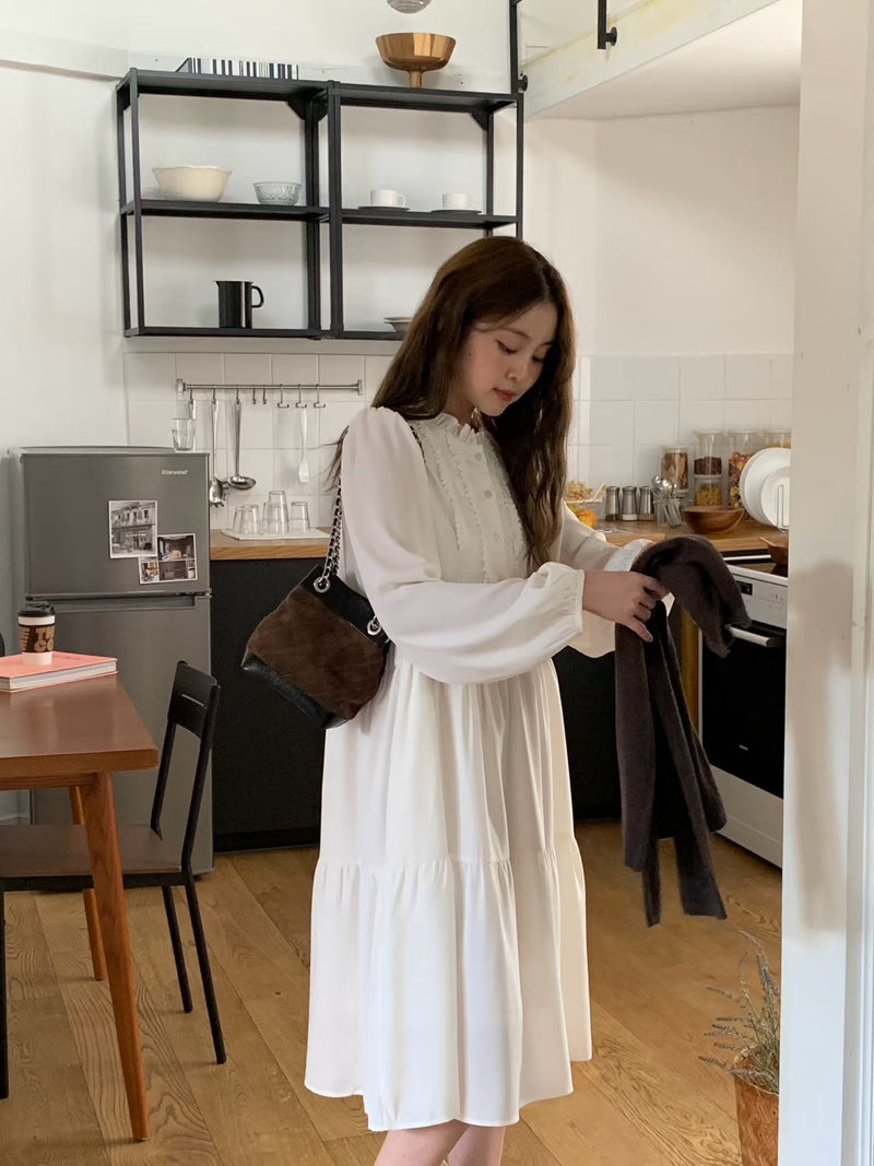 Contrasting Suede Leather Bucket Bag