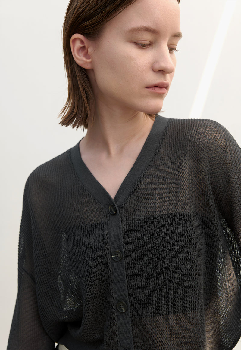 Essential Viento Knit Cardigan Charcoal